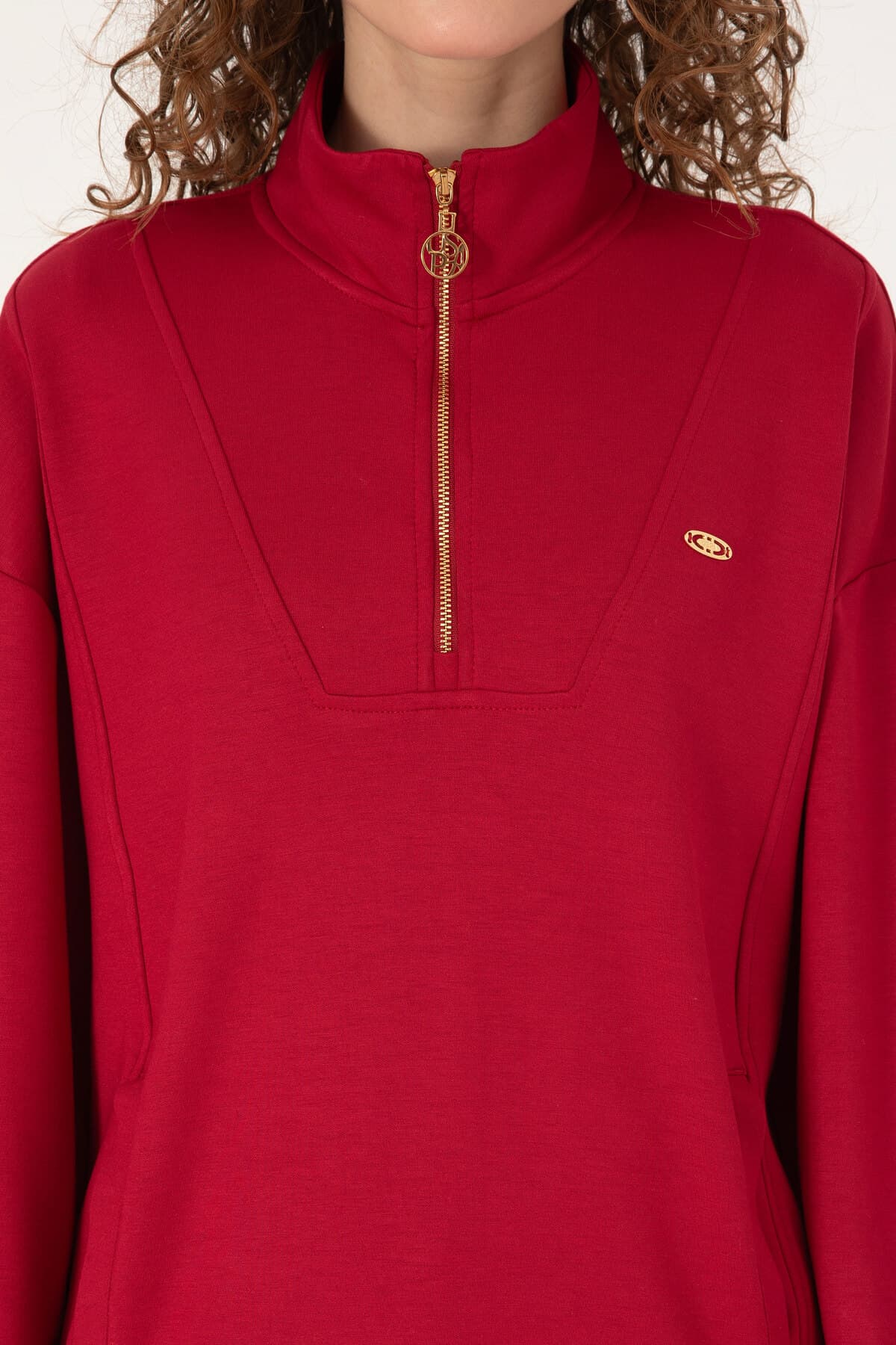 سوئیشرت زنانه U.S. Polo Assn. یقه ایستاده زیپدار تمشکی تیره مدل 50314221-VR104 سوئیشرت زنانه U.S. Polo Assn. یقه ایستاده زیپدار تمشکی تیره مدل 50314221-VR104