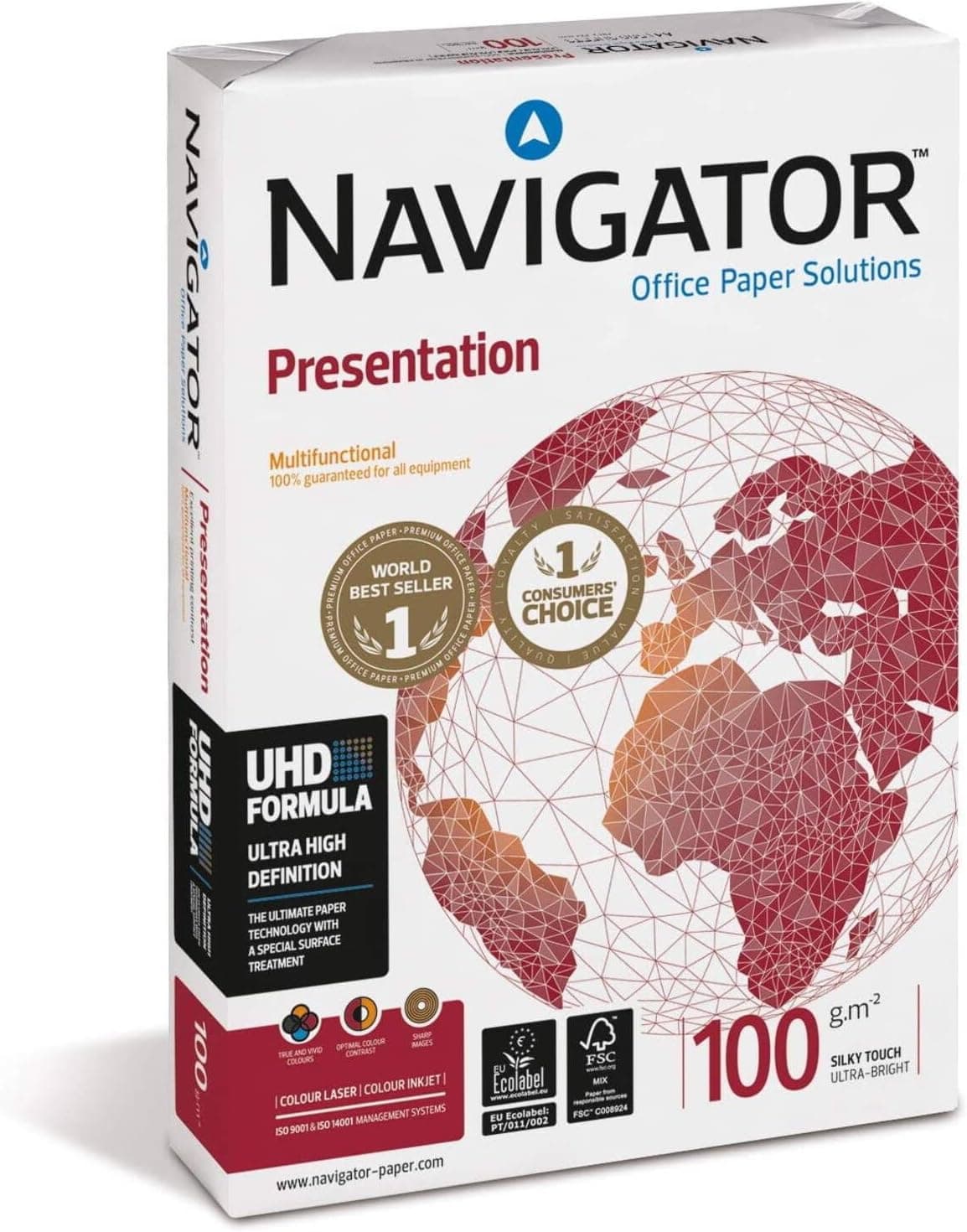 کاغذ ارائه NAVIGATOR Office Paper Solutions FSC A4 با گرماژ 100 g/m2، بسته 500 برگی کاغذ ارائه NAVIGATOR Office Paper Solutions FSC A4 با گرماژ 100 g/m2، بسته 500 برگی