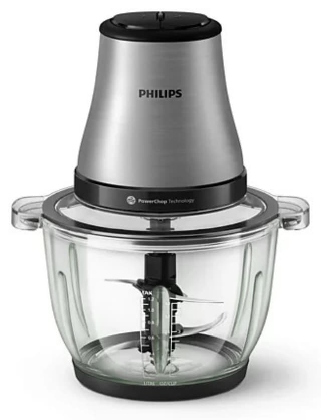 خردکن Philips با کاسه شیشهای خاکستری متالیک سری 3000 مدل HR1503/00 خردکن Philips با کاسه شیشهای خاکستری متالیک سری 3000 مدل HR1503/00