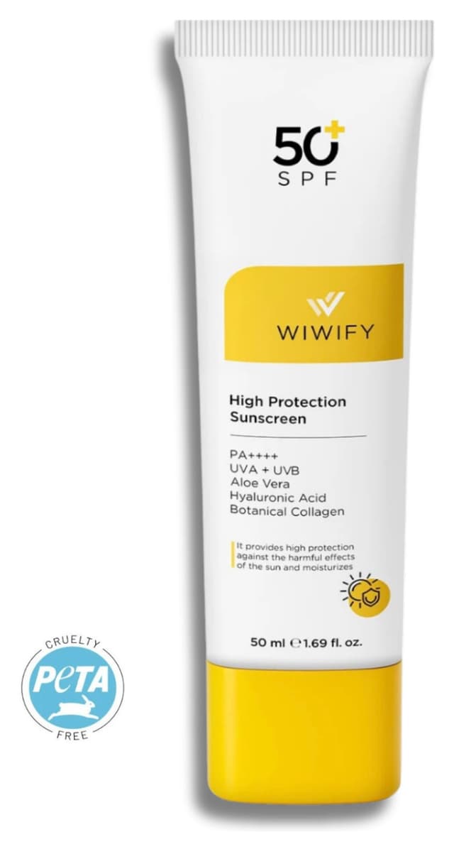 کرم ضدآفتاب WIWIFY ضدلک با محافظت بالا و عصاره آلوئهورا SPF 50+ PA++++ 50ml کرم ضدآفتاب WIWIFY ضدلک با محافظت بالا و عصاره آلوئهورا SPF 50+ PA++++ 50ml