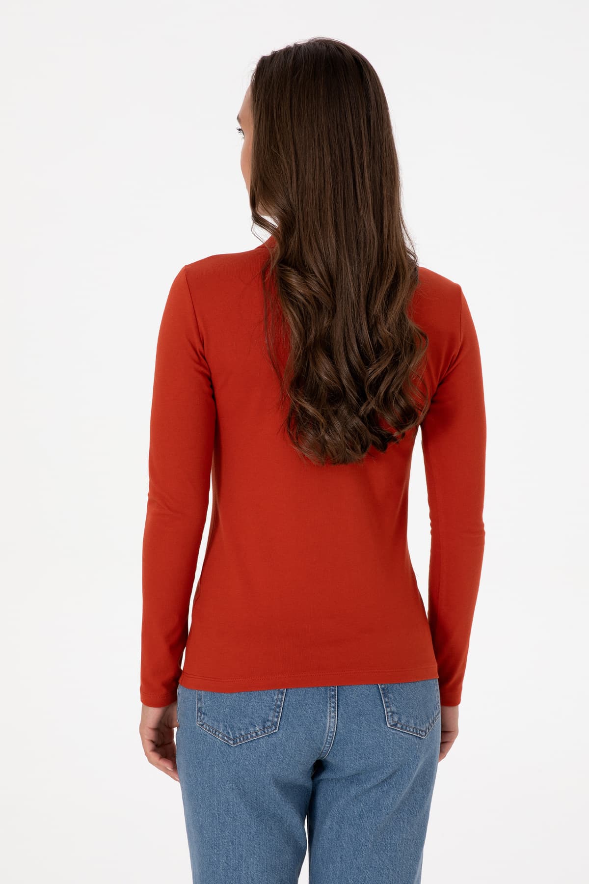 سویشرت زنانه U.S. Polo Assn. یقه پولو ساده آجری مدل 50313593-VR031 سویشرت زنانه U.S. Polo Assn. یقه پولو ساده آجری مدل 50313593-VR031