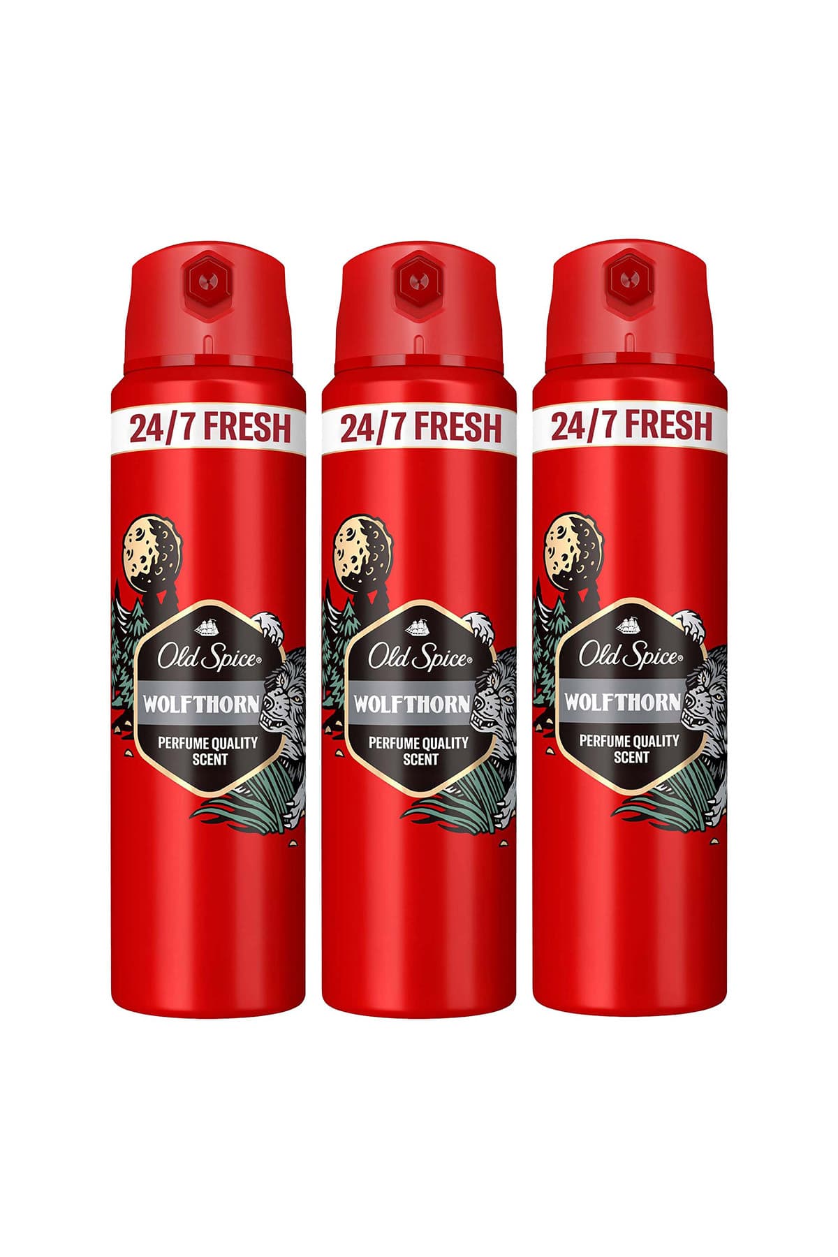 دئودورانت اسپری بدن مردانه Old Spice Wolfthorn 150 ml x3 دئودورانت اسپری بدن مردانه Old Spice Wolfthorn 150 ml x3