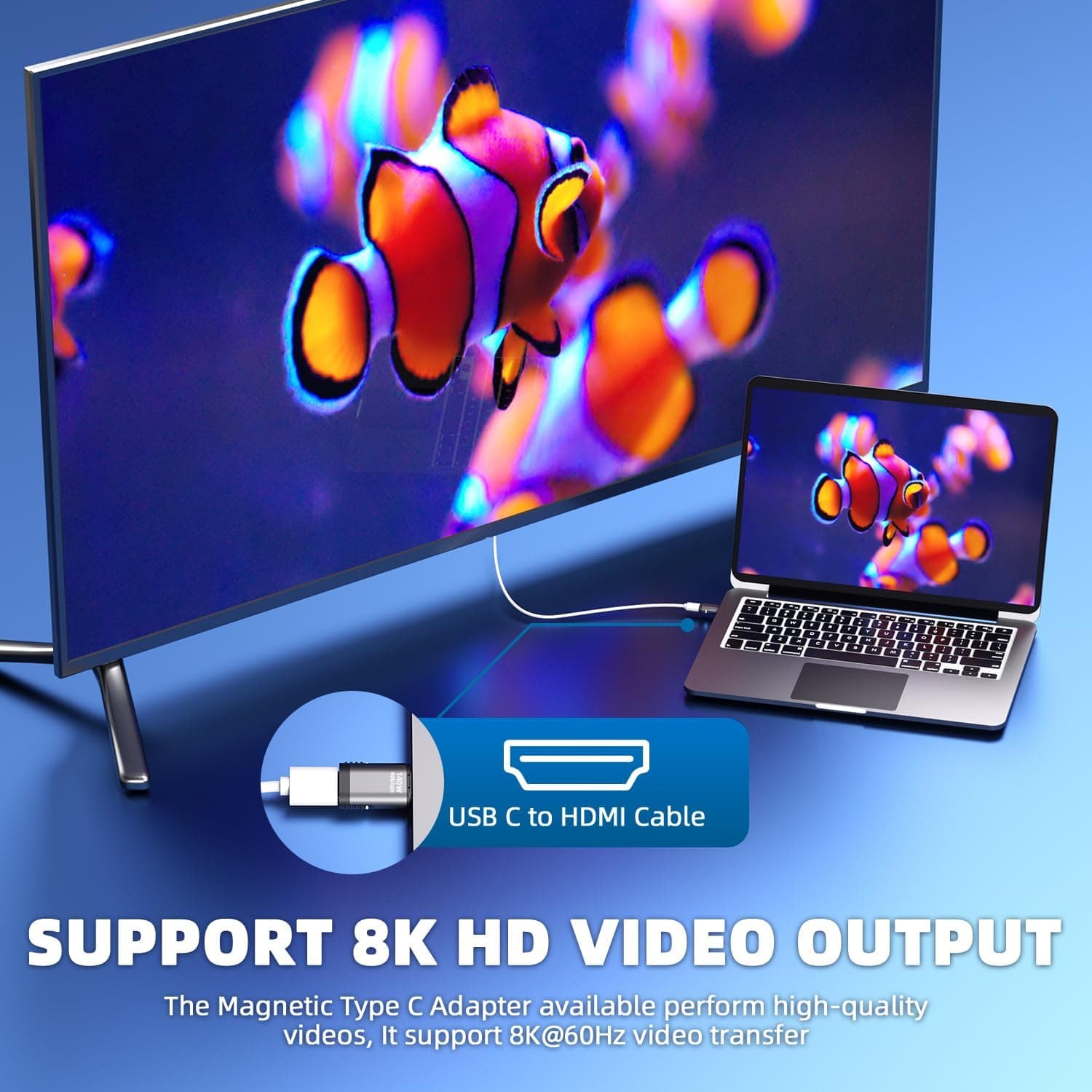 آداپتور مگنتی USB C برند DuHeSin بسته ۲ عددی ۲۴ پین مستقیم PD 140W آداپتور مگنتی USB C برند DuHeSin بسته ۲ عددی ۲۴ پین مستقیم PD 140W
