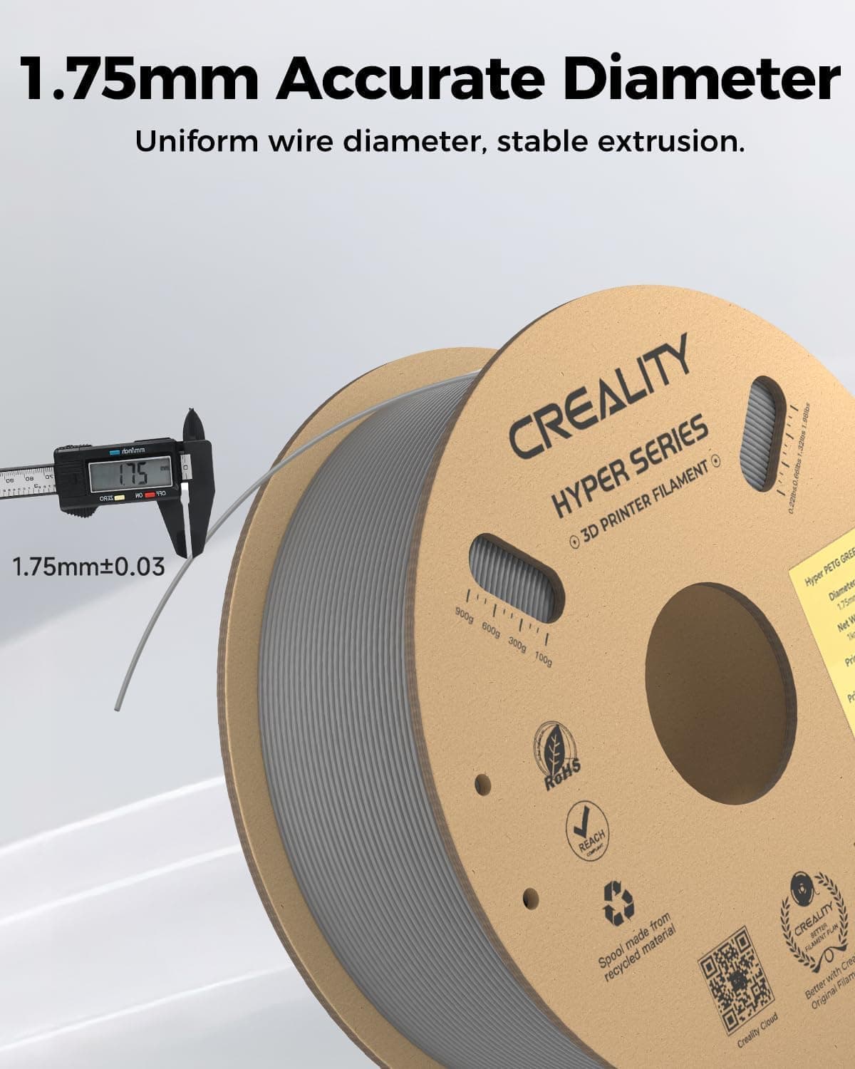 فیلامنت Creality Hyper PETG به رنگ خاکستری فیلامنت Creality Hyper PETG به رنگ خاکستری