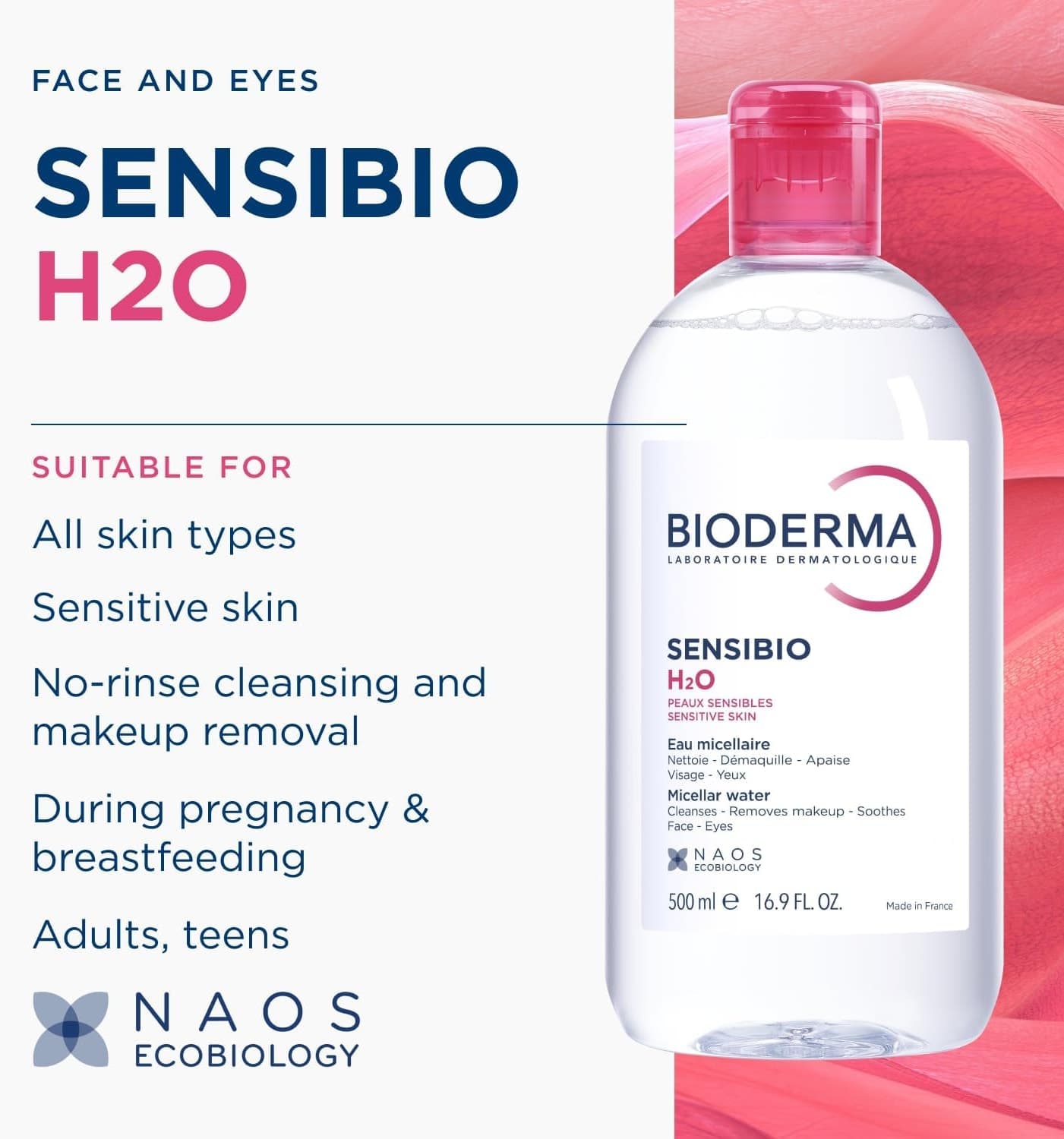 آب میسلار پاککننده آرایش Bioderma برای پوست حساس و نرمال Sensibio H2O آب میسلار پاککننده آرایش Bioderma برای پوست حساس و نرمال Sensibio H2O