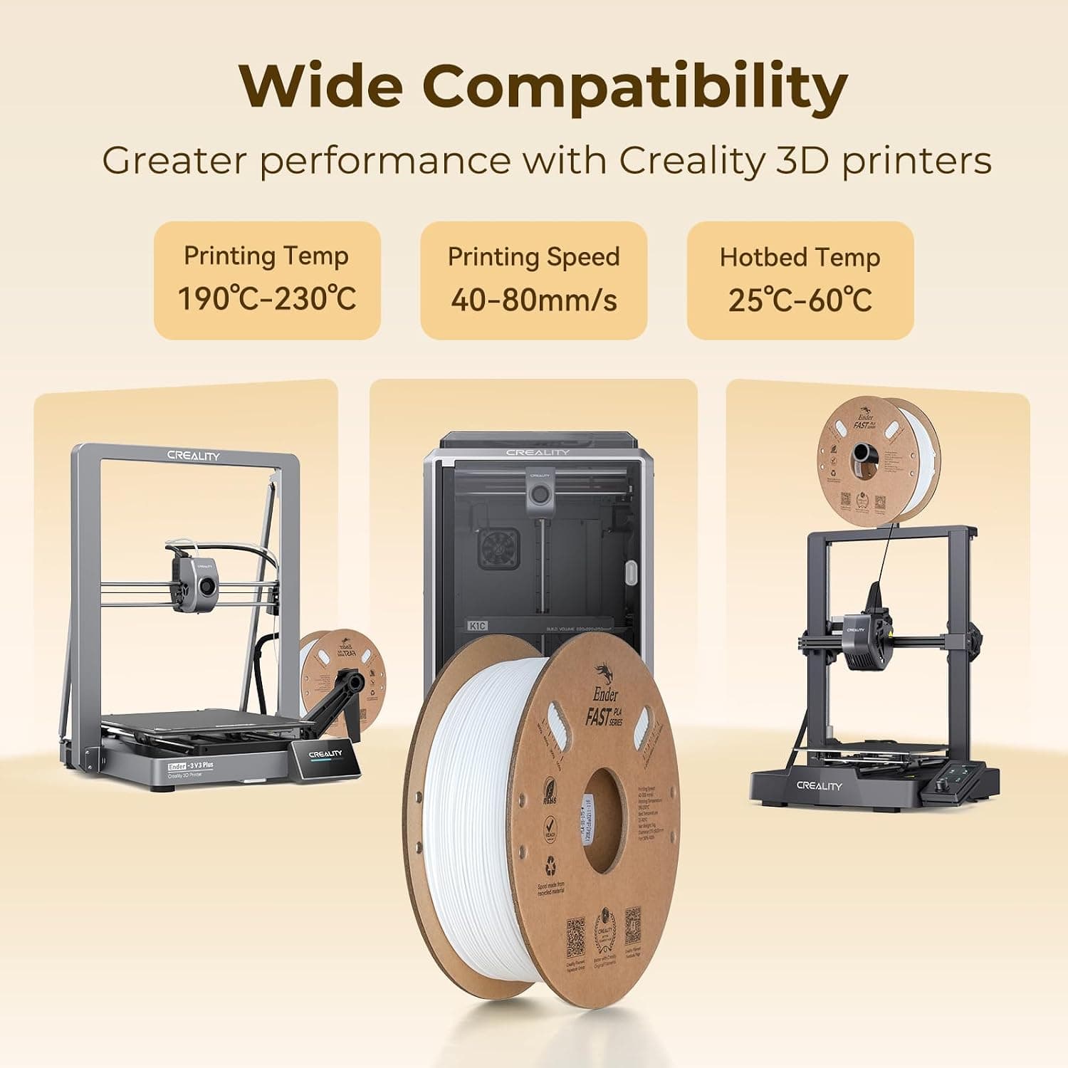 فیلامنت PLA Creality مدل Ender Fast دو بسته سفید و مشکی 2KG فیلامنت PLA Creality مدل Ender Fast دو بسته سفید و مشکی 2KG