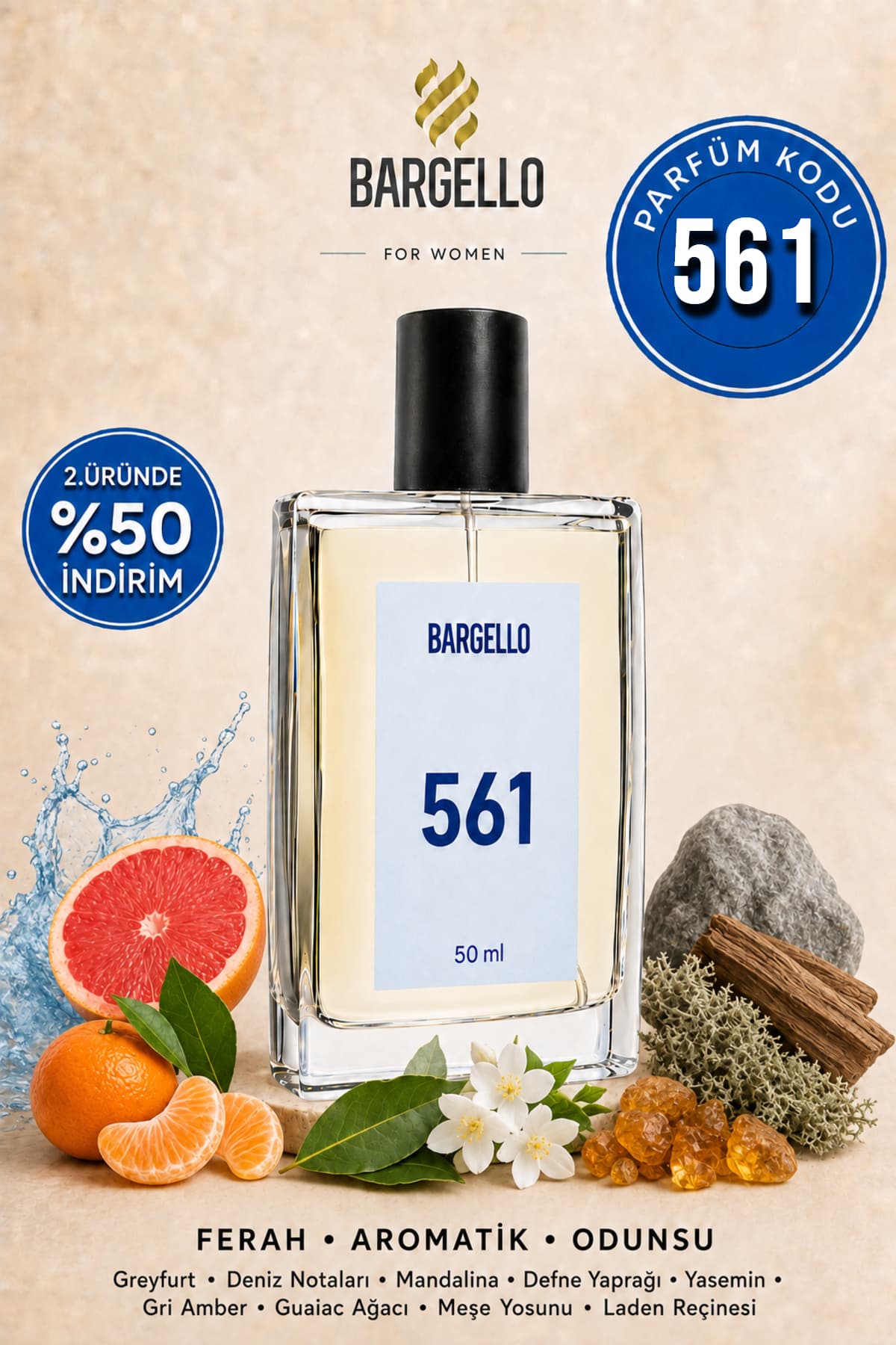عطر مردانه Bargello تازه EDP 50 ml مدل 561 عطر مردانه Bargello تازه EDP 50 ml مدل 561