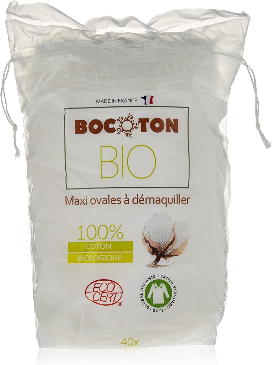 پد پنبهای بیضی بزرگ ارگانیک BOCOTON مدل Classic، 40 عدد پد پنبهای بیضی بزرگ ارگانیک BOCOTON مدل Classic، 40 عدد