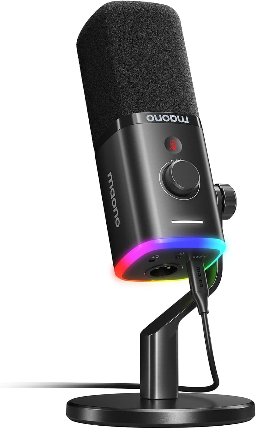 میکروفون داینامیک MAONO با اتصال USB/XLR برای استریم و پادکست مدل PD100X مشکی میکروفون داینامیک MAONO با اتصال USB/XLR برای استریم و پادکست مدل PD100X مشکی