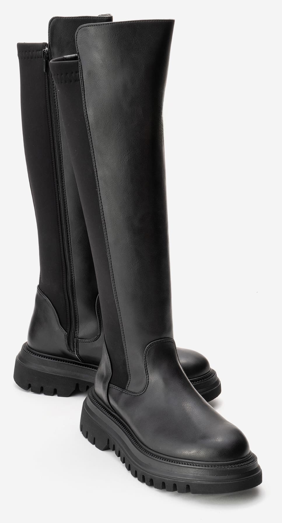 چکمه زنانه luvishoes مشکی استرچ با جزئیات مدل SHADOW چکمه زنانه luvishoes مشکی استرچ با جزئیات مدل SHADOW
