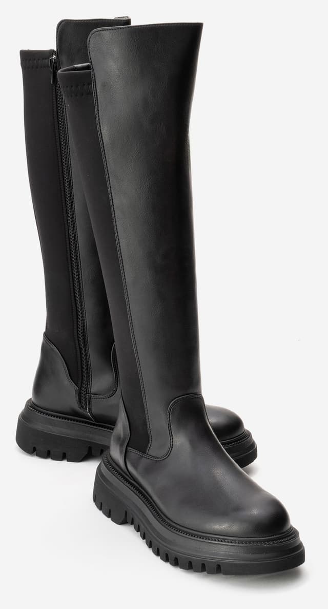 چکمه زنانه luvishoes مشکی استرچ با جزئیات مدل SHADOW چکمه زنانه luvishoes مشکی استرچ با جزئیات مدل SHADOW