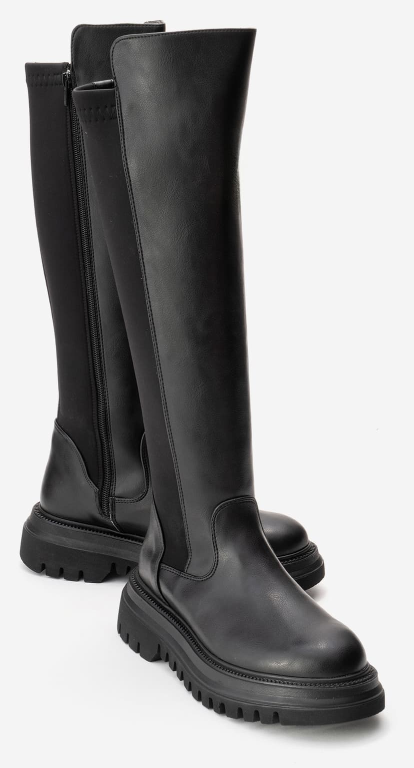 چکمه زنانه luvishoes مشکی استرچ با جزئیات مدل SHADOW چکمه زنانه luvishoes مشکی استرچ با جزئیات مدل SHADOW