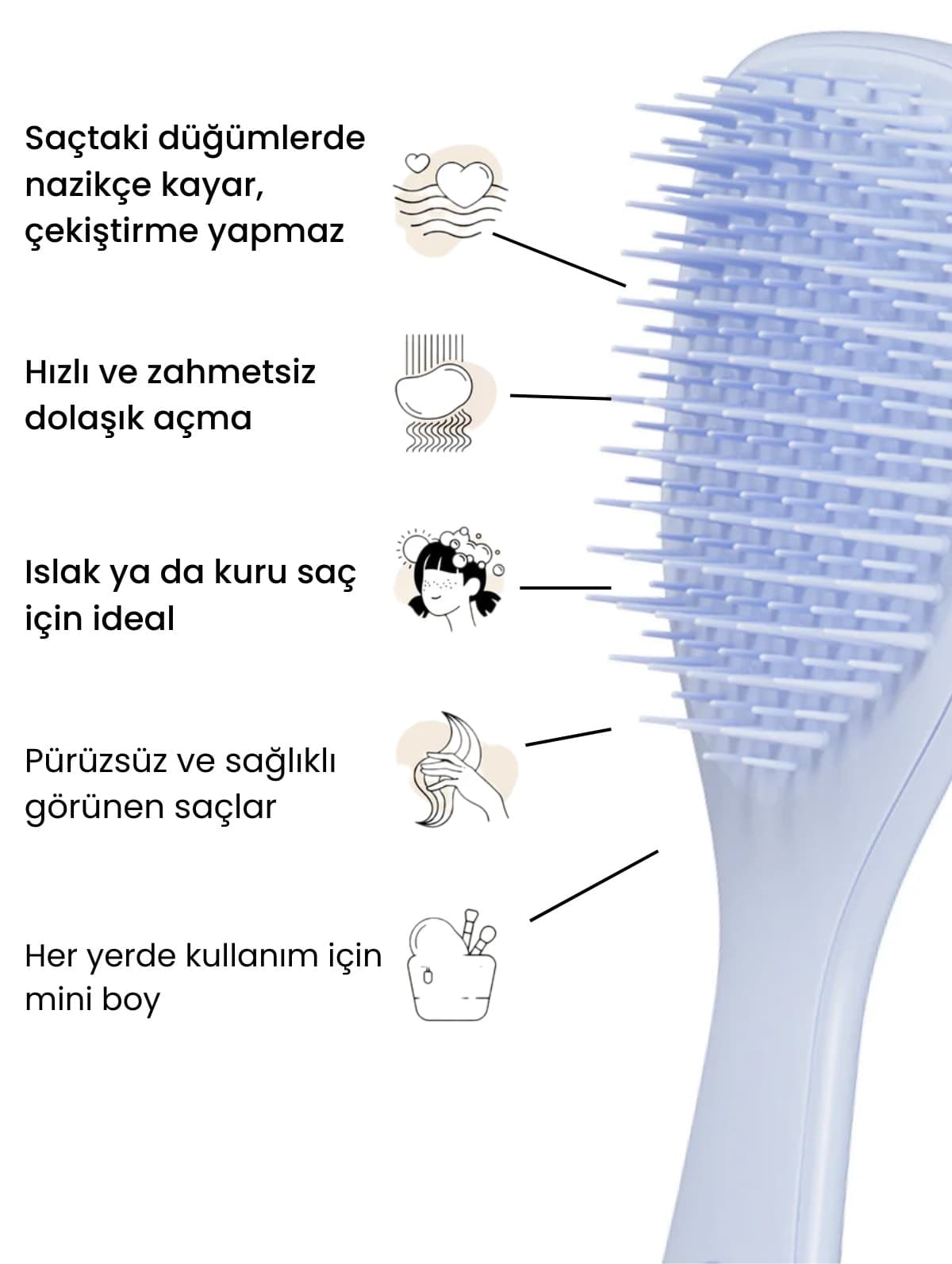 شانه پسرانه Tangle Teezer The Ultimate Detangler مینی ضد برقی برای موهای صاف و فر شانه پسرانه Tangle Teezer The Ultimate Detangler مینی ضد برقی برای موهای صاف و فر