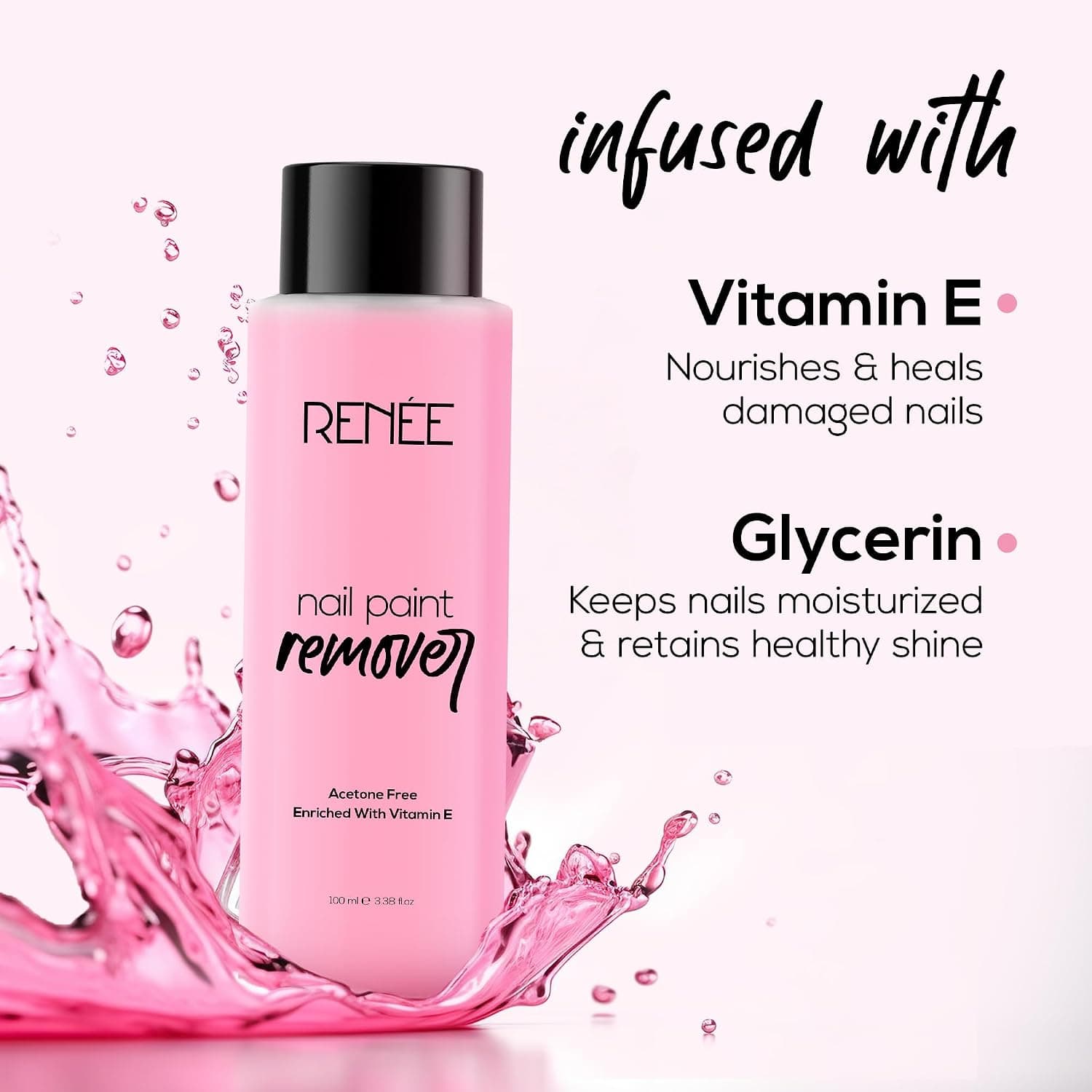 پاککننده لاک ناخن RENEE بدون استون حاوی ویتامین E و گلیسیرین 100ml پاککننده لاک ناخن RENEE بدون استون حاوی ویتامین E و گلیسیرین 100ml