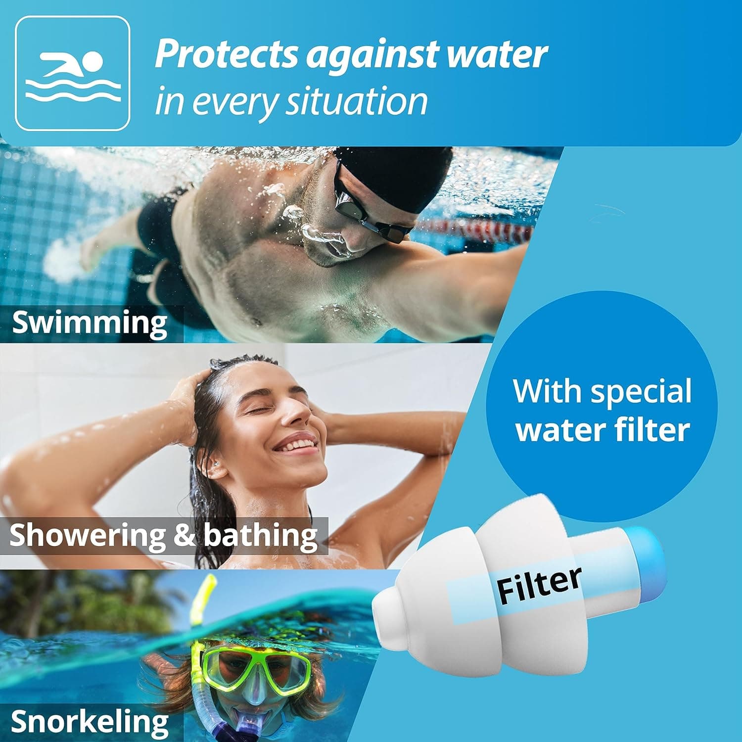 گوشگیر شنا Alpine ضدآب و قابلاستفادهمجدد مدل SwimSafe گوشگیر شنا Alpine ضدآب و قابلاستفادهمجدد مدل SwimSafe