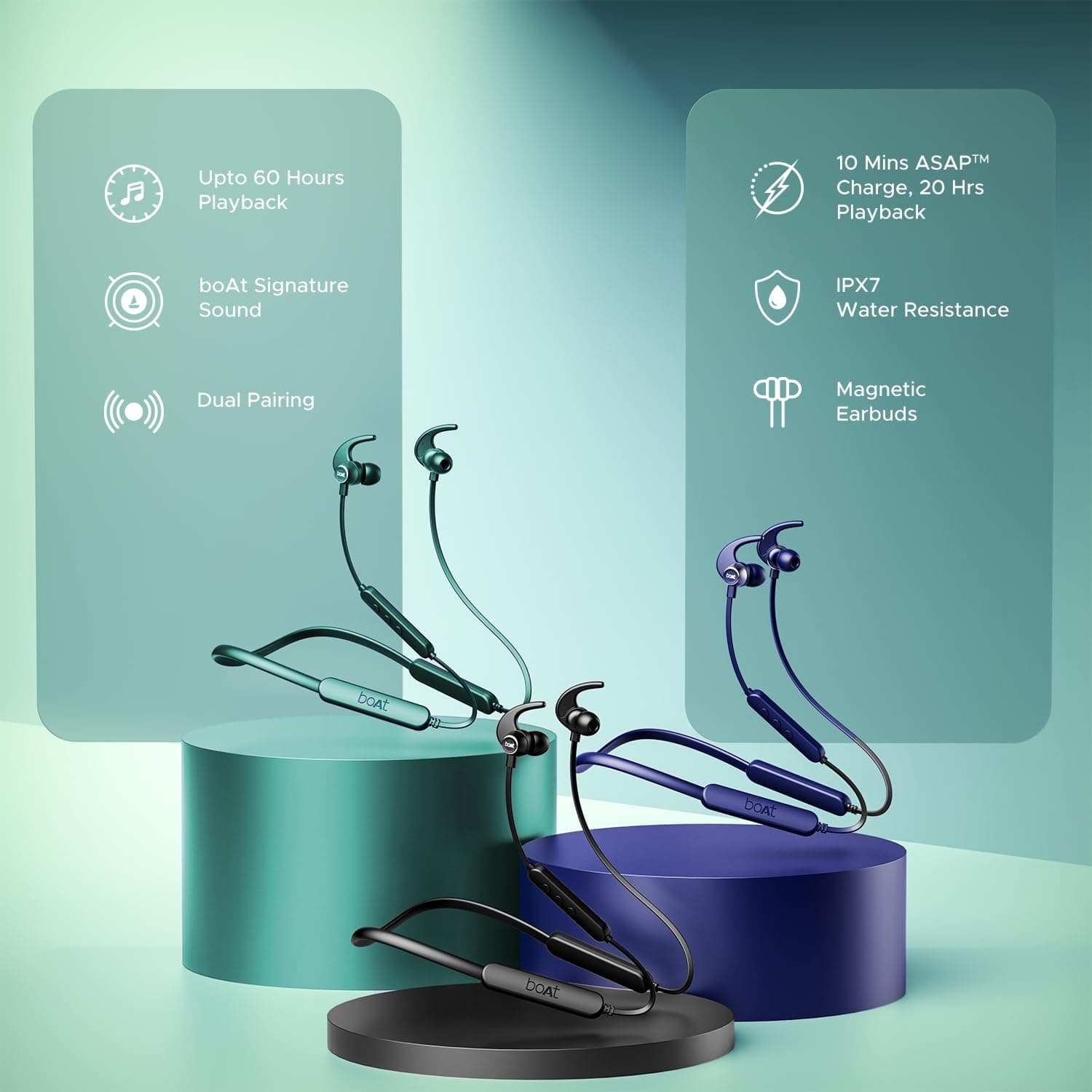 ایرفون بلوتوثی گردنی بیسیم boAt مدل Rockerz 255 Pro+ مشکی ایرفون بلوتوثی گردنی بیسیم boAt مدل Rockerz 255 Pro+ مشکی