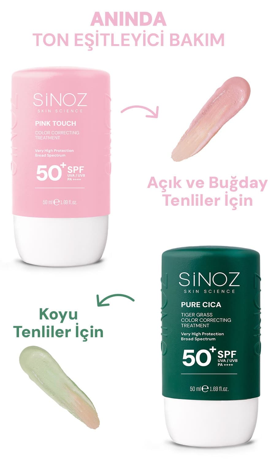 کرم ضد آفتاب صورت Sinoz Pink Touch یکنواختکننده تن پوست SPF50+ PA++++ 50ml کرم ضد آفتاب صورت Sinoz Pink Touch یکنواختکننده تن پوست SPF50+ PA++++ 50ml