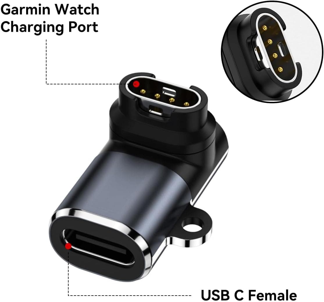 آداپتور شارژ T Tersely برای ساعت Garmin با USB C بسته 3 تایی آداپتور شارژ T Tersely برای ساعت Garmin با USB C بسته 3 تایی
