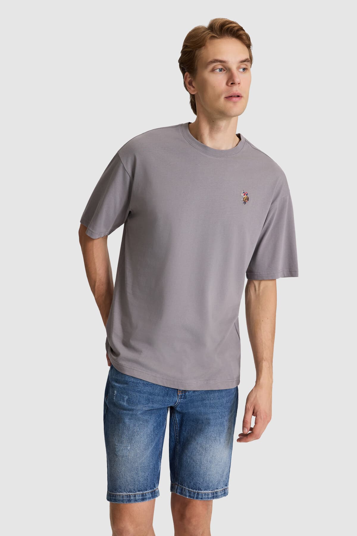 تیشرت مردانه U.S. Polo Assn. طوسی کامفورت فیت یقه گرد بیسیک مدل 50326993-VR024 تیشرت مردانه U.S. Polo Assn. طوسی کامفورت فیت یقه گرد بیسیک مدل 50326993-VR024