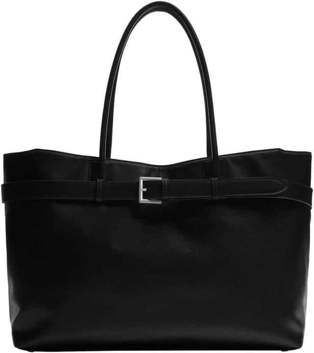 کیف توت زنانه Zara با جزئیات بند مشکی سایز استاندارد کیف توت زنانه Zara با جزئیات بند مشکی سایز استاندارد