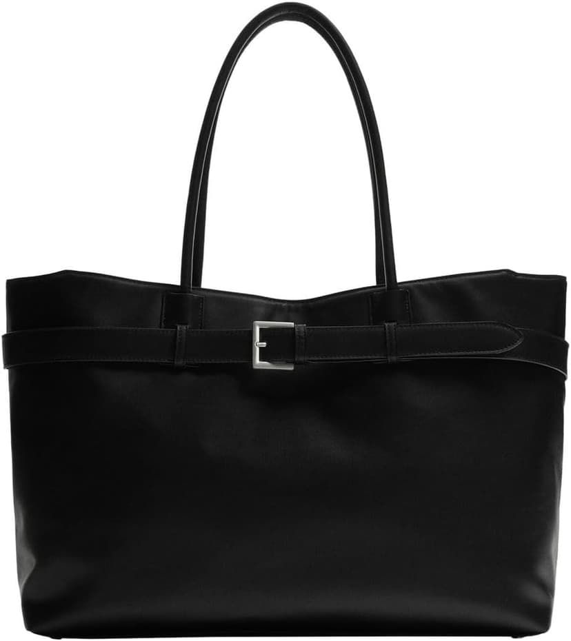 کیف توت زنانه Zara با جزئیات بند مشکی سایز استاندارد کیف توت زنانه Zara با جزئیات بند مشکی سایز استاندارد
