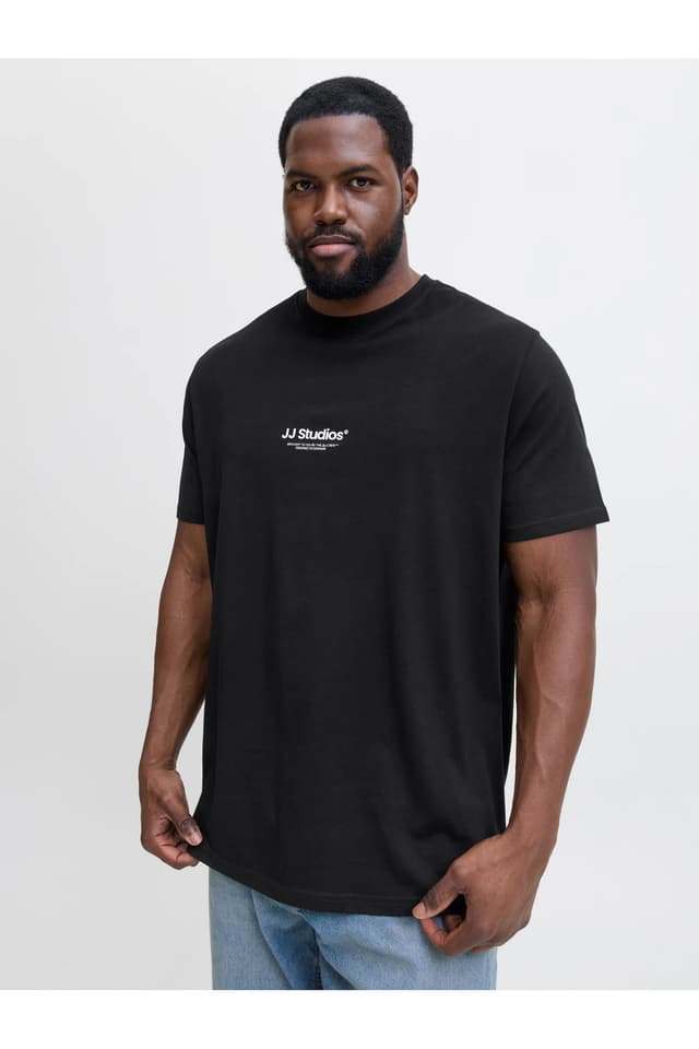 تیشرت مردانه Jack & Jones یقه گرد مشکی سایز بزرگ مدل Jjepaulos 12279591-02 تیشرت مردانه Jack & Jones یقه گرد مشکی سایز بزرگ مدل Jjepaulos 12279591-02