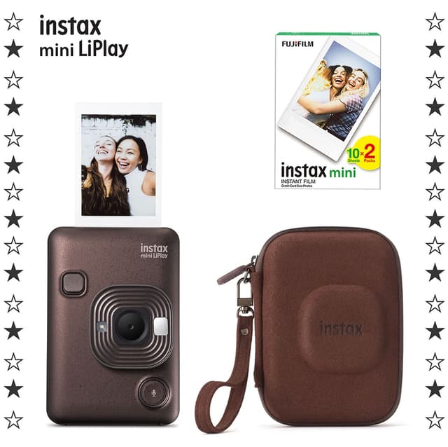 دوربین فوری Fujifilm instax mini LiPlay برنز تیره همراه فیلم 20 تایی و کیف دوربین فوری Fujifilm instax mini LiPlay برنز تیره همراه فیلم 20 تایی و کیف