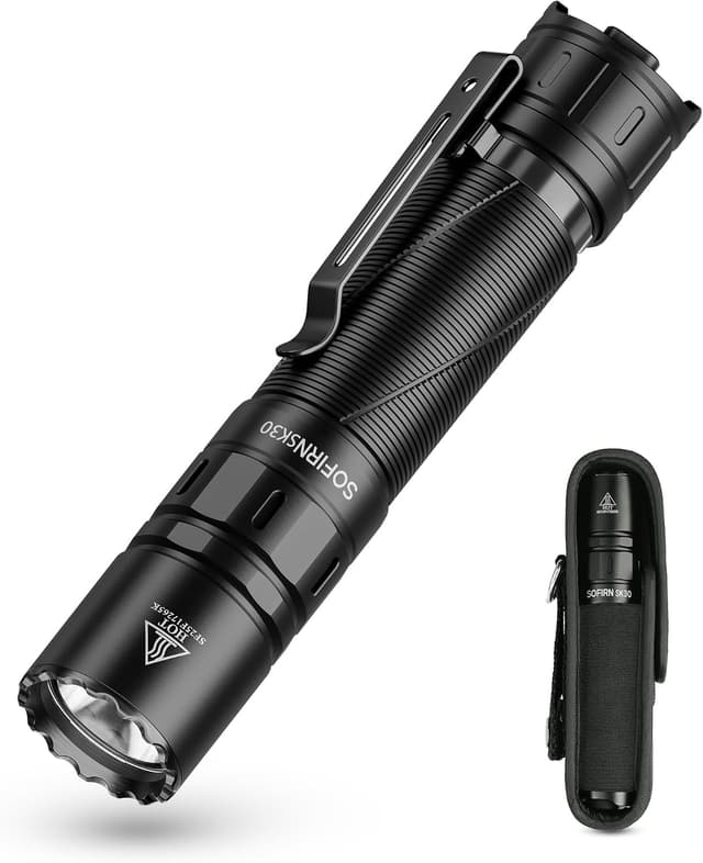چراغ قوه Sofirn 3000 Lumens همراه با غلاف مدل SK30 چراغ قوه Sofirn 3000 Lumens همراه با غلاف مدل SK30