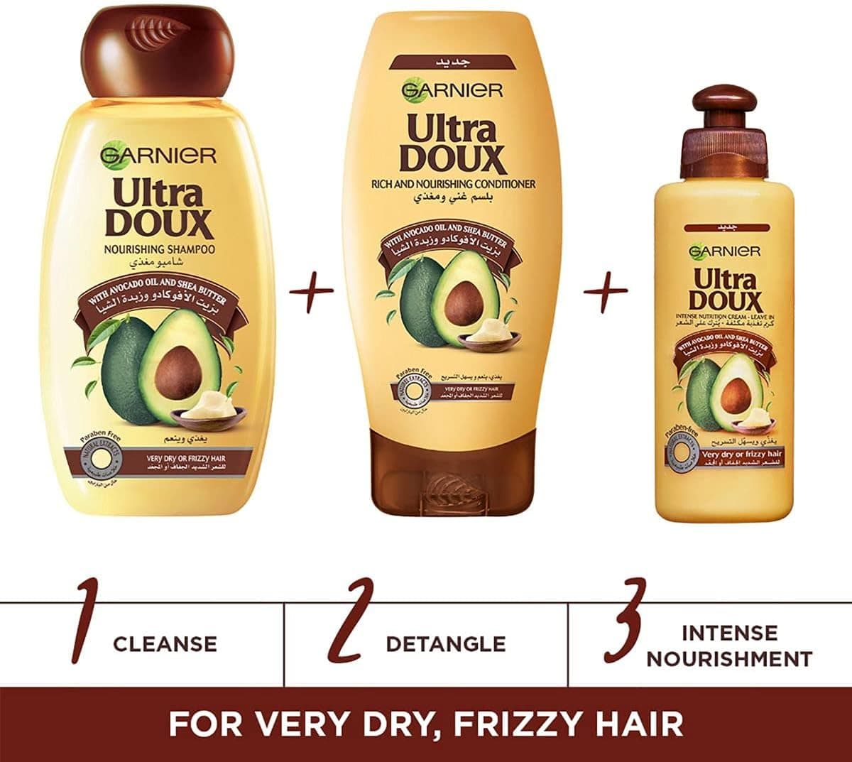 کرم بدون آبکشی Garnier Ultra Doux روغن آووکادو و کره شیا 200 ml دوتایی کرم بدون آبکشی Garnier Ultra Doux روغن آووکادو و کره شیا 200 ml دوتایی