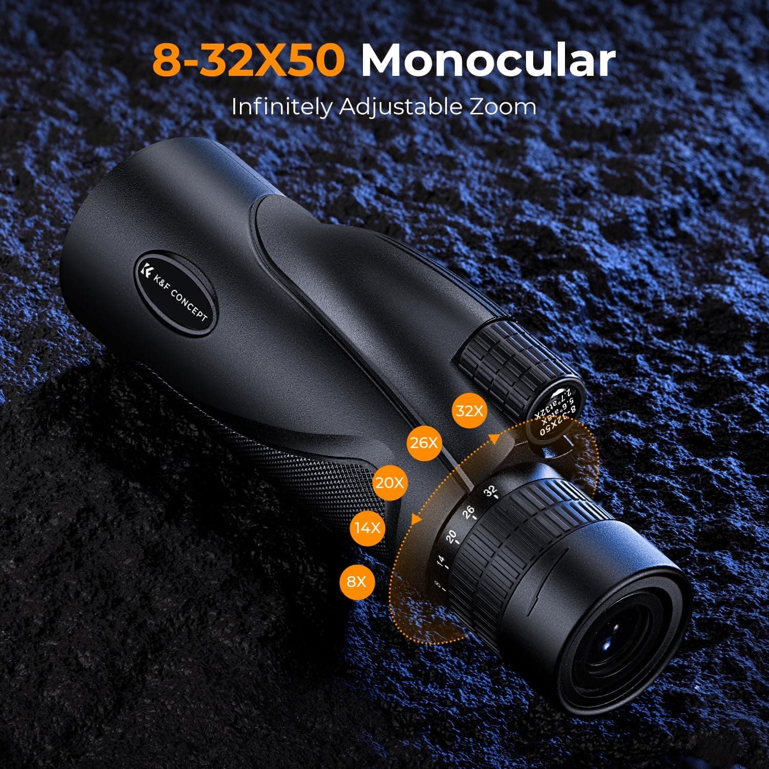 تلسکوپ تکچشمی K&F CONCEPT با زوم پیوسته و گیره موبایل HD مدل 8-32X50 تلسکوپ تکچشمی K&F CONCEPT با زوم پیوسته و گیره موبایل HD مدل 8-32X50