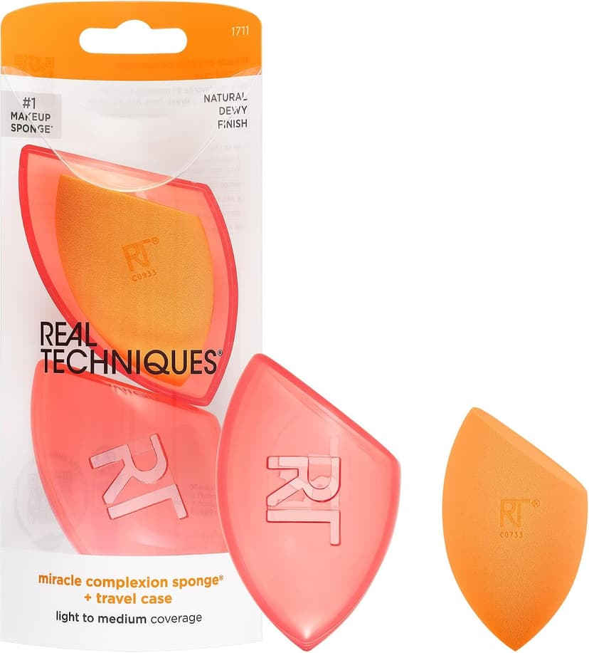 اسفنج آرایش پوست Real Techniques 3In1 چندکاره همراه کیف مسافرتی نارنجی اسفنج آرایش پوست Real Techniques 3In1 چندکاره همراه کیف مسافرتی نارنجی