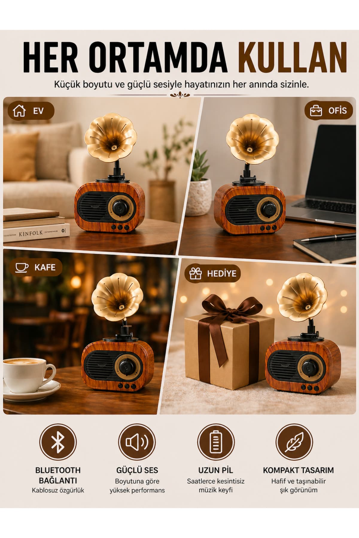 اسپیکر بلوتوثی Omaze مینی رترو با ظاهر گرامافون و صفحه وینیل اسپیکر بلوتوثی Omaze مینی رترو با ظاهر گرامافون و صفحه وینیل
