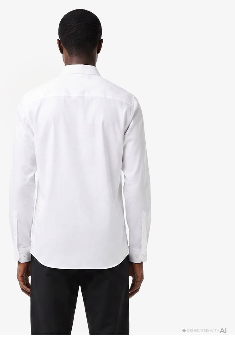 پیراهن مردانه Lacoste سفید یقه دکمهدار فیت اسلیم پیراهن مردانه Lacoste سفید یقه دکمهدار فیت اسلیم