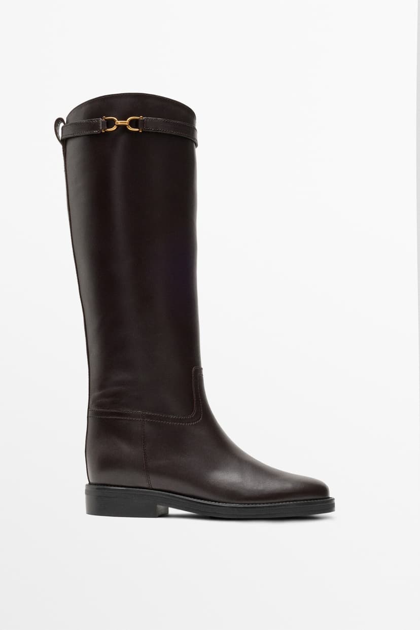 چکمه زنانه Massimo Dutti چرمی سوارکاری چکمه زنانه Massimo Dutti چرمی سوارکاری