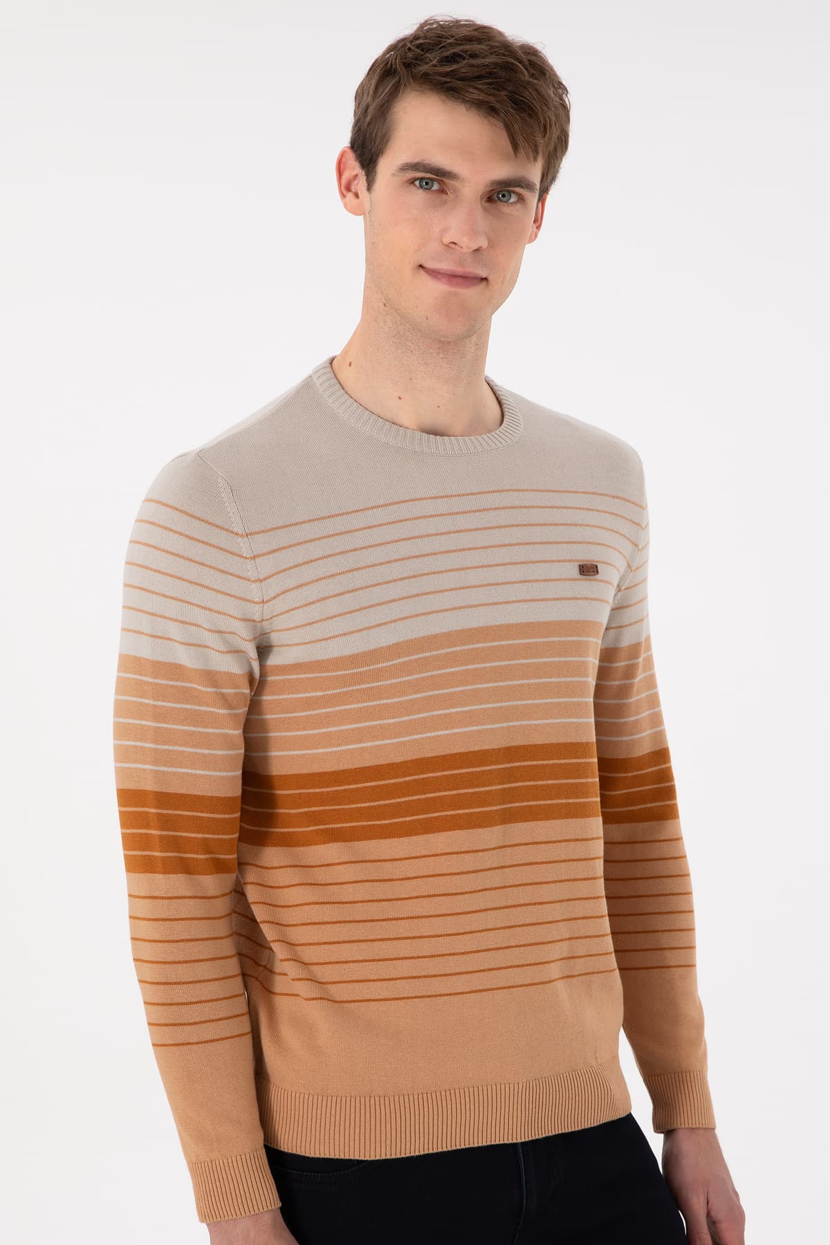 پلیور مردانه U.S. Polo Assn. اسلیم فیت یقه گرد رنگ شتری مدل 50297071-VR015 پلیور مردانه U.S. Polo Assn. اسلیم فیت یقه گرد رنگ شتری مدل 50297071-VR015