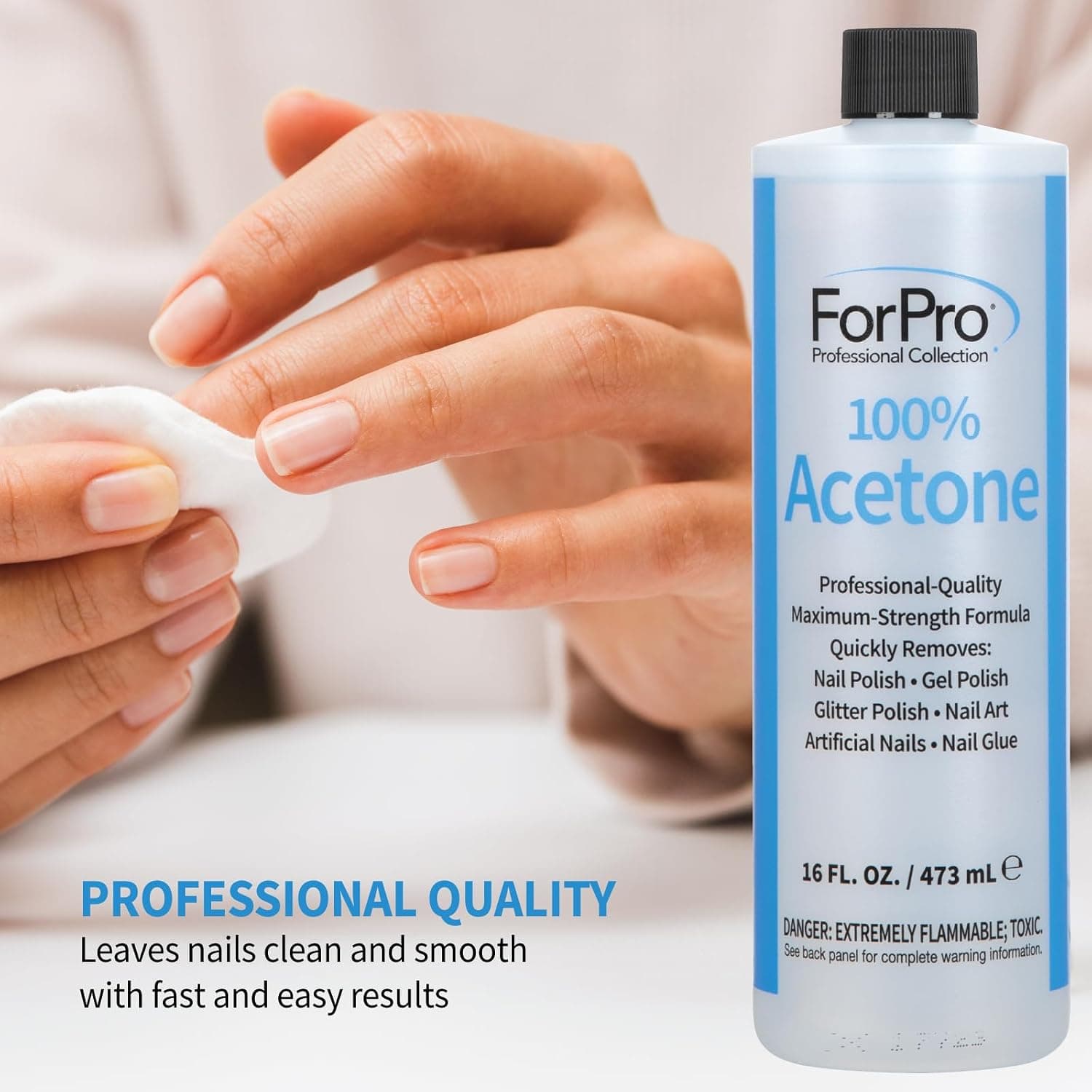 پاککننده لاک ناخن ForPro Professional Collection با استون خالص 100%، 16 fl. oz. پاککننده لاک ناخن ForPro Professional Collection با استون خالص 100%، 16 fl. oz.