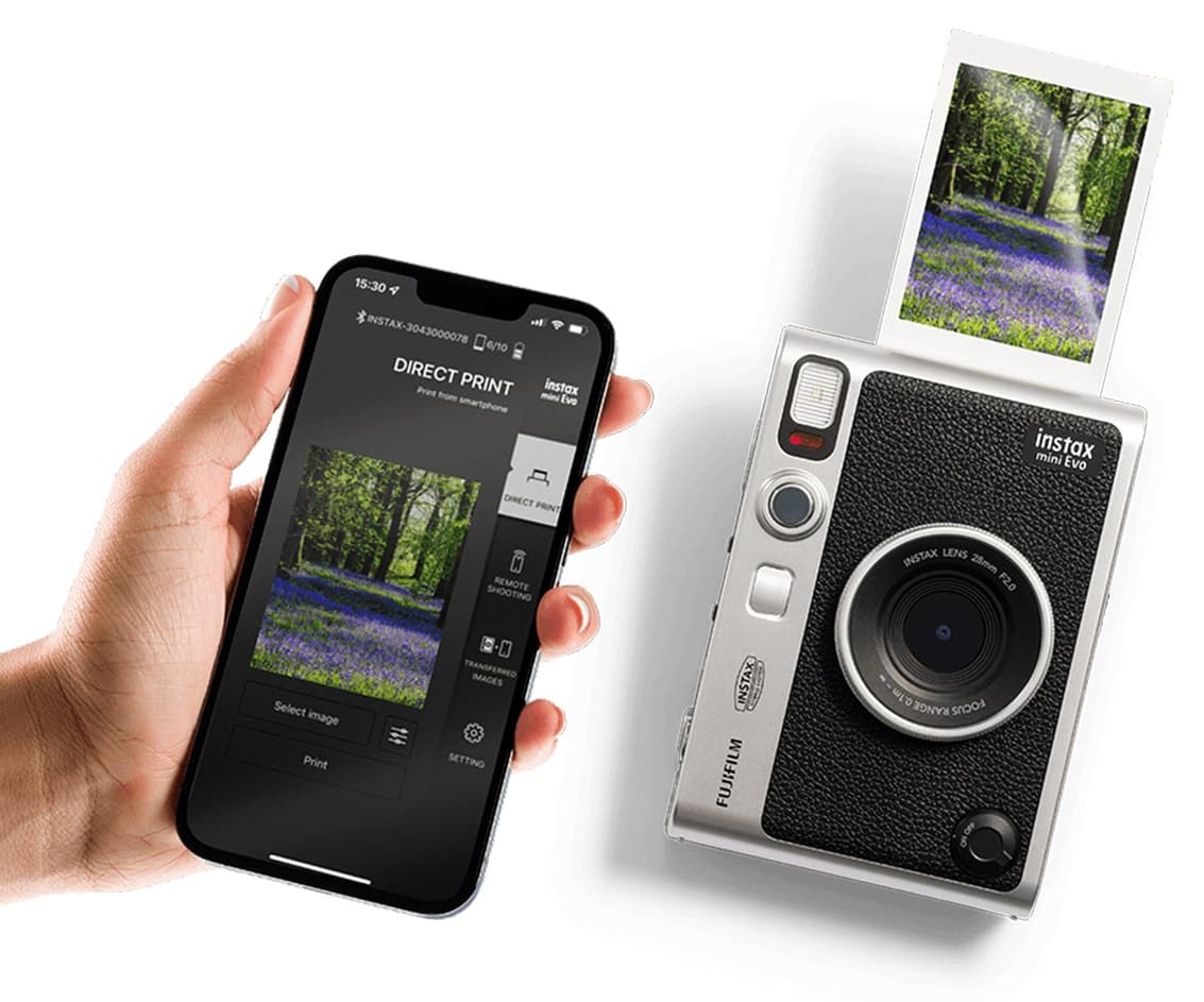 دوربین عکاسی فوری Fujifilm مدل Instax Mini Evo مشکی دوربین عکاسی فوری Fujifilm مدل Instax Mini Evo مشکی