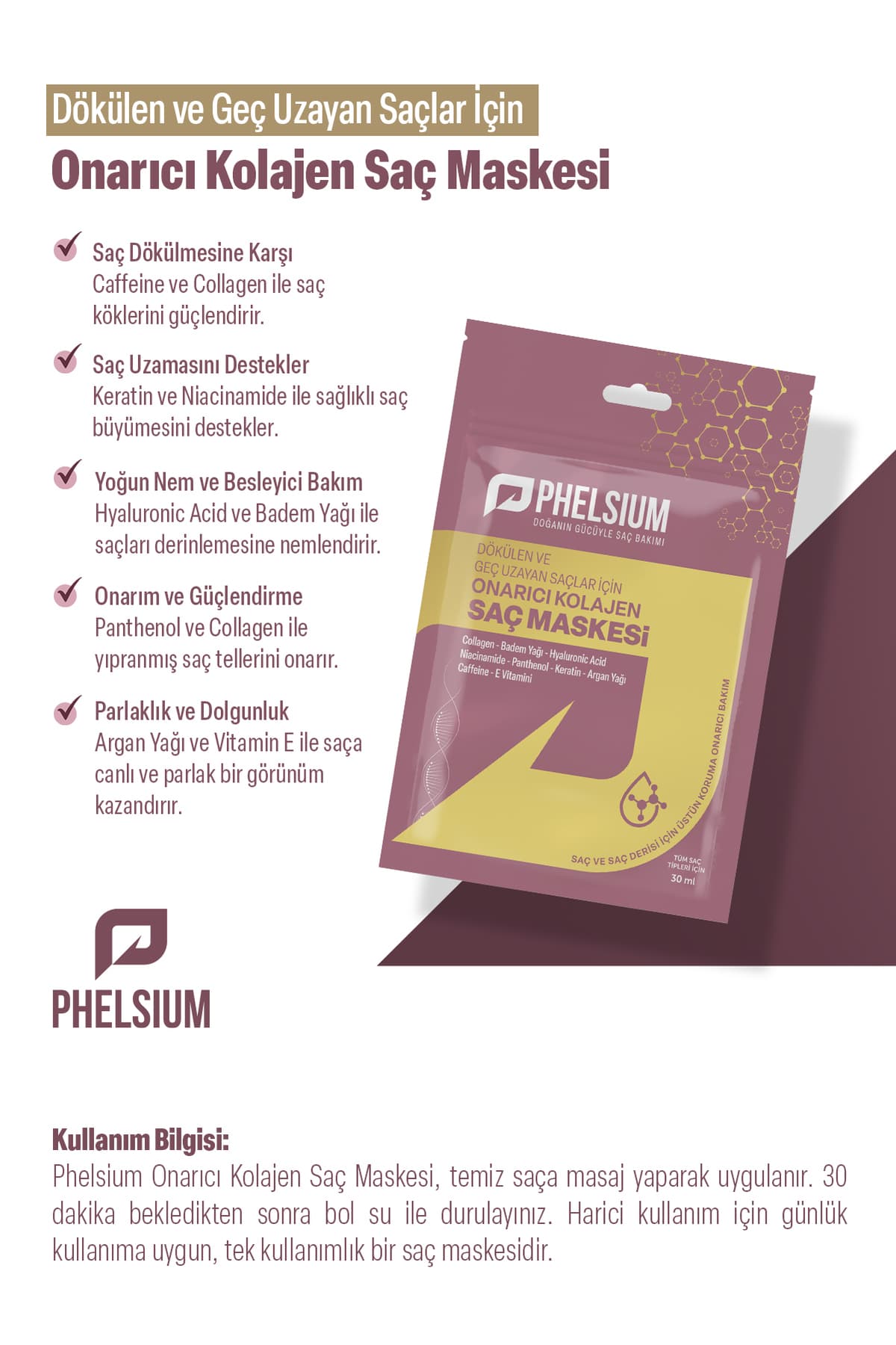 ماسک مو PHELSİUM کلاژن برای موهای ریزشی تغذیهکننده و ترمیمکننده ماسک مو PHELSİUM کلاژن برای موهای ریزشی تغذیهکننده و ترمیمکننده