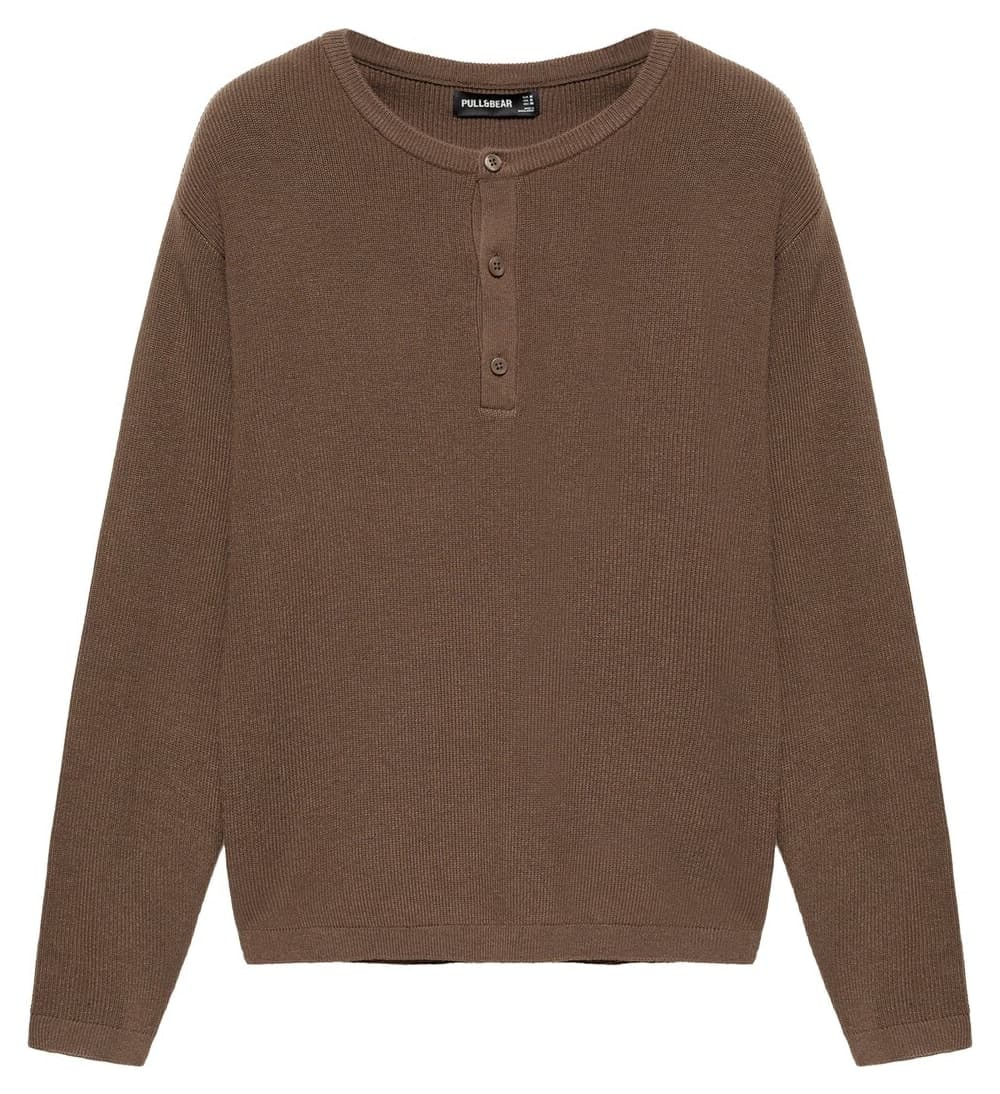 پلیور مردانه Pull & Bear یقه Henley پلیور مردانه Pull & Bear یقه Henley