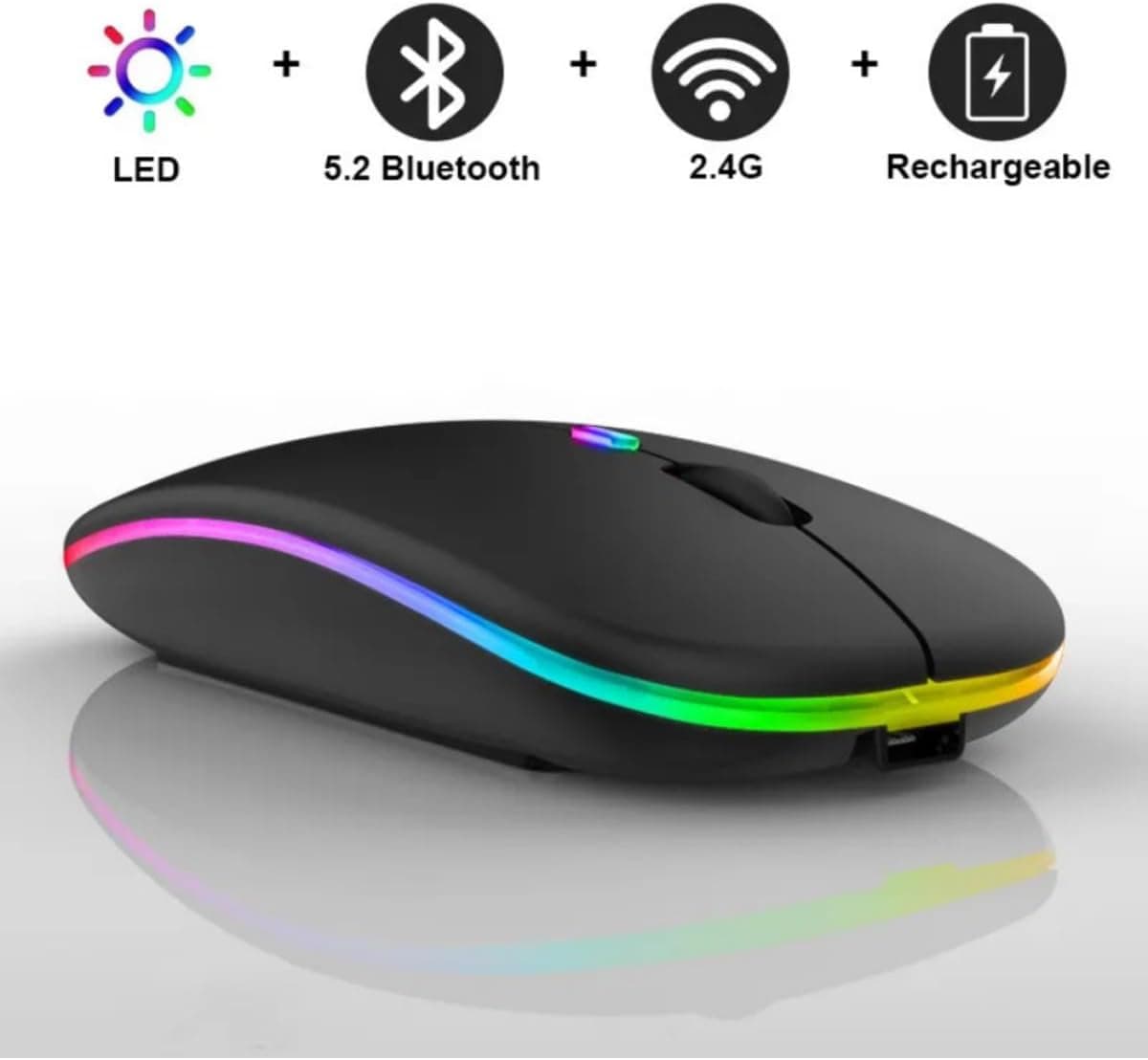ماوس بلوتوثی بیسیم Ronex با نور RGB شارژی و کلیک بیصدا مدل Sonex ماوس بلوتوثی بیسیم Ronex با نور RGB شارژی و کلیک بیصدا مدل Sonex