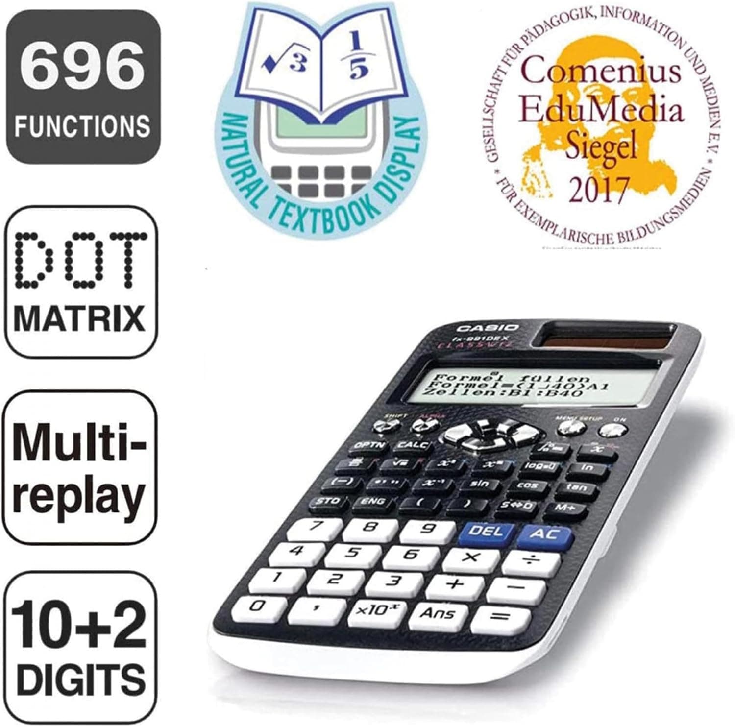 ماشینحساب علمی Casio ClassWiz با نمایشگر طبیعی مدل FX-991DE X ماشینحساب علمی Casio ClassWiz با نمایشگر طبیعی مدل FX-991DE X