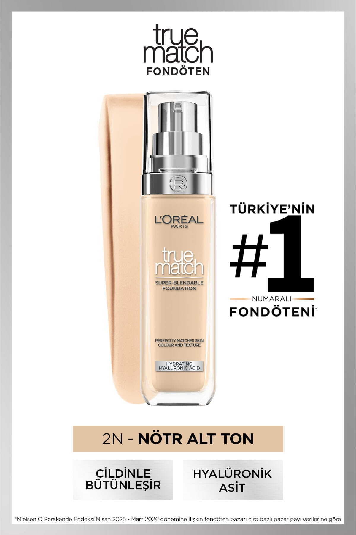 فاندیشن L'Oreal Paris مراقبتکننده True Match رنگ 2N زیرتون خنثی فاندیشن L'Oreal Paris مراقبتکننده True Match رنگ 2N زیرتون خنثی