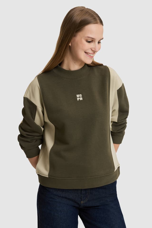 سوئیشرت زنانه U.S. Polo Assn. خاکی تیره مدل 50329014-VR111 سوئیشرت زنانه U.S. Polo Assn. خاکی تیره مدل 50329014-VR111