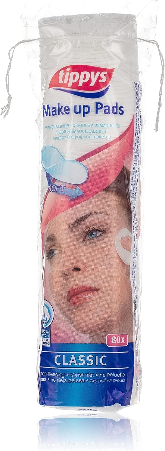 پد پاککننده آرایش پنبهای گرد Tippys مدل Classic 80pcs پد پاککننده آرایش پنبهای گرد Tippys مدل Classic 80pcs