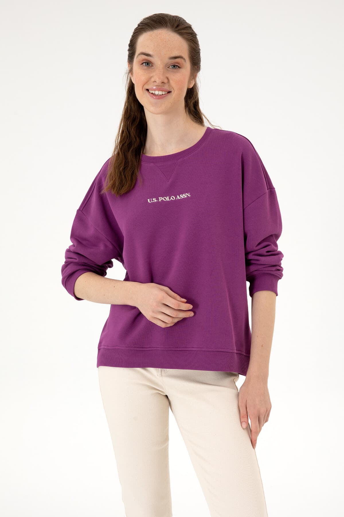سوئیشرت زنانه U.S. Polo Assn. یقه گرد بنفش مدل 50313562-VR037 سوئیشرت زنانه U.S. Polo Assn. یقه گرد بنفش مدل 50313562-VR037