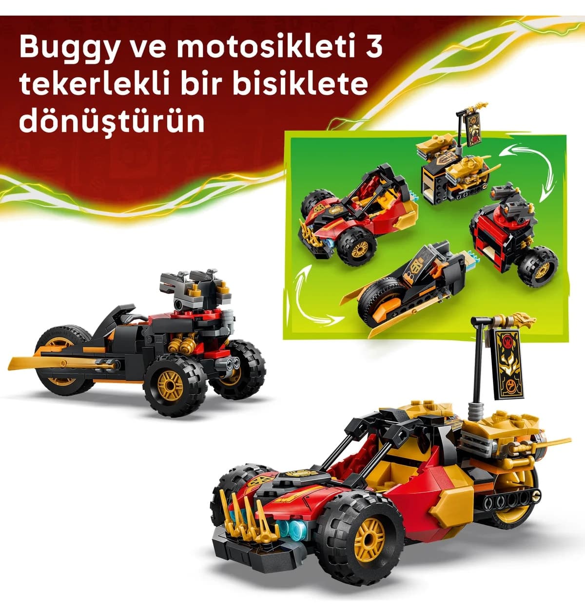 لگو NINJAGO ماشینهای ترکیبی کای و کول مدل 71864 با ۳۹۴ قطعه لگو NINJAGO ماشینهای ترکیبی کای و کول مدل 71864 با ۳۹۴ قطعه
