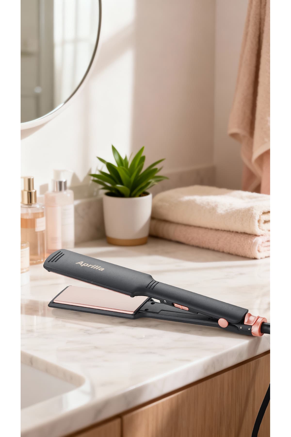 اتوی مو Aprilla قدرتمند با روکش سرامیکی عریض مشکی مدل Ahs-2033 40mm*120mm اتوی مو Aprilla قدرتمند با روکش سرامیکی عریض مشکی مدل Ahs-2033 40mm*120mm
