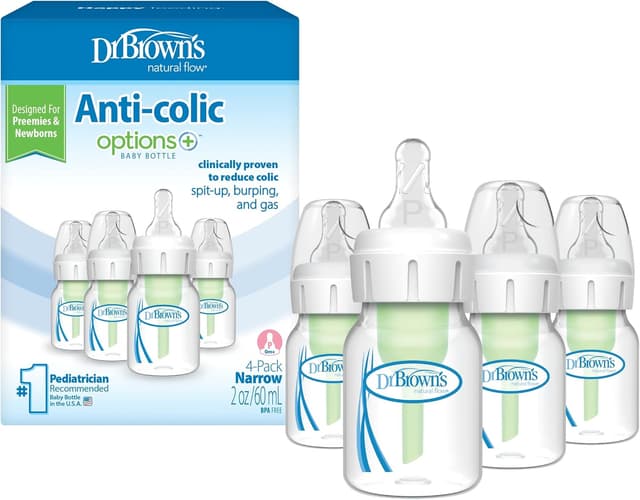 شیشه شیر ضد نفخ Dr. Brown's Options+ Narrow بسته 4 عددی Preemie 60ml شیشه شیر ضد نفخ Dr. Brown's Options+ Narrow بسته 4 عددی Preemie 60ml