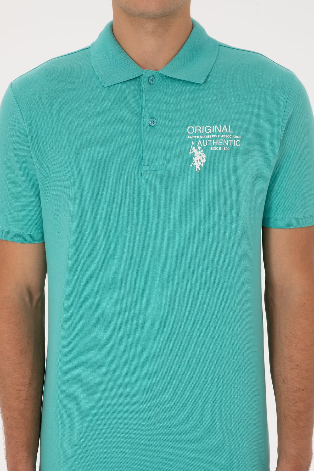 تیشرت مردانه U.S. Polo Assn. نعنایی فیت معمولی یقه پولو مدل 50324903-VR090 تیشرت مردانه U.S. Polo Assn. نعنایی فیت معمولی یقه پولو مدل 50324903-VR090