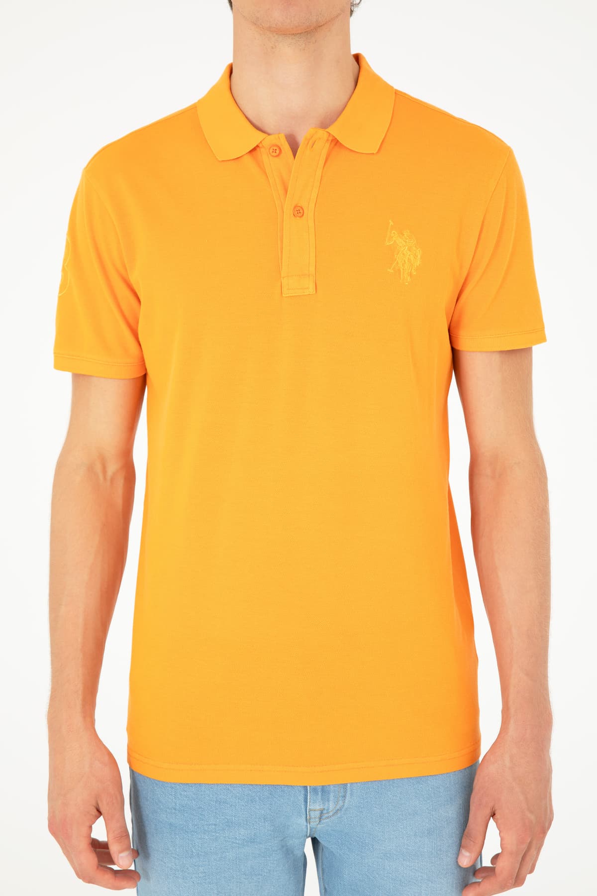 تیشرت مردانه U.S. Polo Assn. اسلیم فیت یقه پولو نارنجی بیسیک مدل 50279591-VR051 تیشرت مردانه U.S. Polo Assn. اسلیم فیت یقه پولو نارنجی بیسیک مدل 50279591-VR051